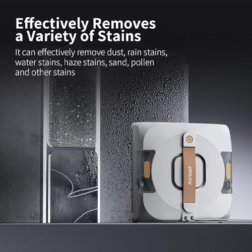 Airbot W3 Window Cleaning Robot - Dual Nozzles with Ultrasonic Spray,Intelligent Path Planning,11000Pa Suction Power,Edge Detection Technology,UPS 20min,4 Cleaning Modes,MiHome Control Mijia Ecosystem