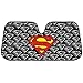 BDK Superman Front & Rear Car Seat Covers, Rubber Floor Mats and Sunshade Gift Set - Warner Brothers 14 Piece Official Licensed Auto Accessories Bundle (C1604)