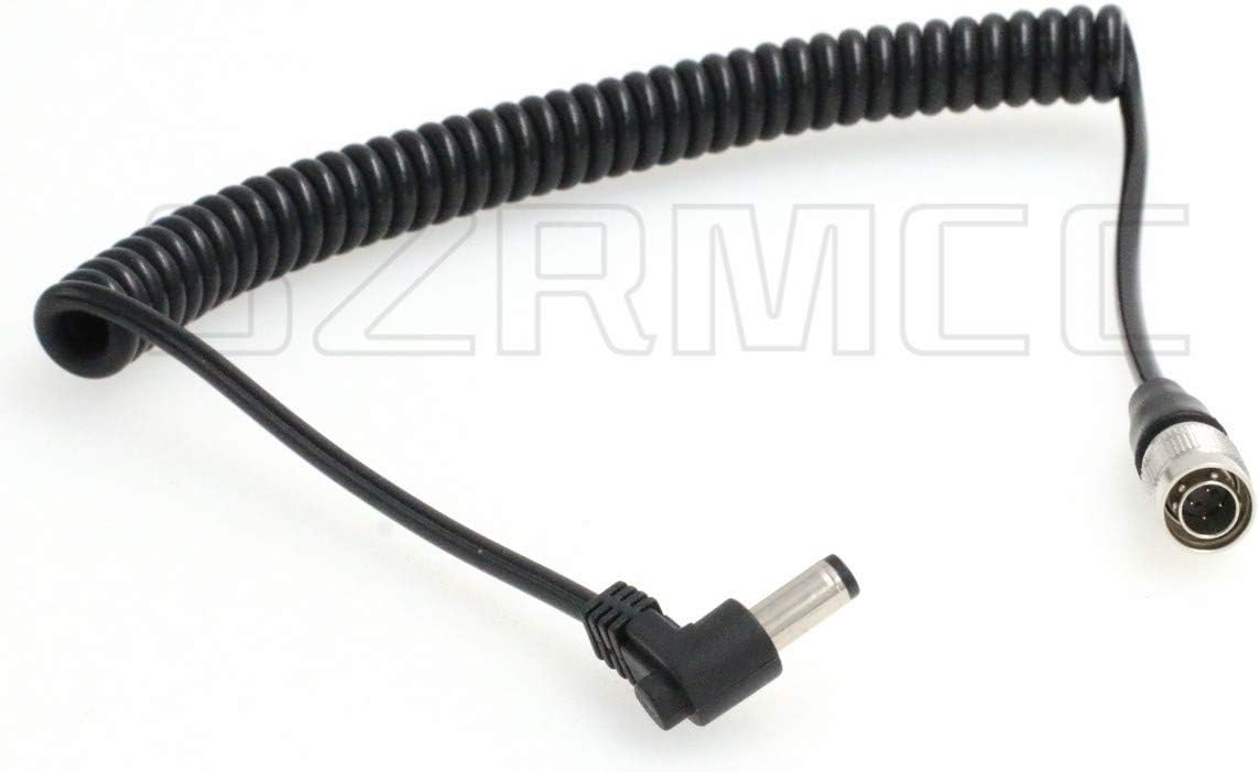SZRMCC DC 5.5X 2.5mm to Hirose 4 pin Male Coiled Power Cable for Sound Devices 688 644 633,Recorder Zoom F4 F8 (Straight 4pin to Elbow dc2.5) - Image 5