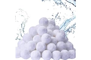 Haeaqtar 3lbs Pool Filter Balls for Sand Filter, Reusable Pool Sand Filter Balls, Efficient Pool Fiber Filter Balls, Blue Filter Media Balls for Pool (Equals 55lbs Pool Filter Sand) (White)