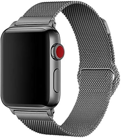 OROBAY Compatible with Watch Band 42mm 44mm, Stainless Steel Milanese Loop with Magnetic Replacement Band Compatible with Watch Series 4 Series 3 Series 2 Series 1, Space Gray