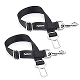 PetBemo Car Seat Belt for Dog and Cat 2 Packs Adjustable Dog Seatbelt Pet Vehicle Harness Safety Leads Heavy Duty & Durable with Customized Buckle Black, 1-Year Warranty