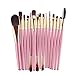 Ec Set Make Up Brushes Eye Shadow Foundation Eyebrow Lip Brush Makeup Brushes Tool 15 pcs (Pink)