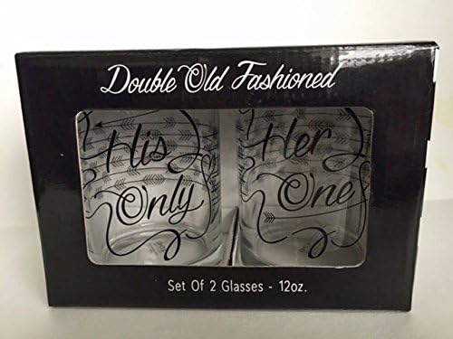 Double Old Fashioned Set/2 "Her One/His Only" by TMD Holdings