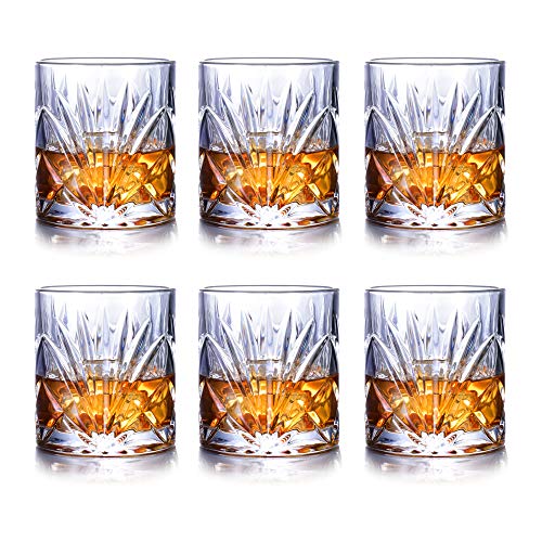 Whiskey Glasses Set of 6, Scotch Bourbon 10oz Crystal Whiskey Glass Cups, 100% Lead Free Old Fashioned Glasses Drinkware Gift - Thumbnail 7
