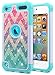 iPod Touch 7 Case, iPod Touch 5/6 Case for Girls, NageBee Glitter Diamond Hybrid Protective Studded Rhinestone Armor Cover Sparkle Cute Shockproof Case for iPod Touch 7th/6th/5th Generation -Wave