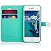 iPhone 5s case,iPhone SE case,iPhone 5 case,by Ailun,Wallet case,PU leather case,credit card holder,Flip Cover Skin[Mint Green] with screen protect and styli pen