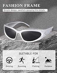 kimorn Y2K Wrap Around Polarized Sunglasses Womens