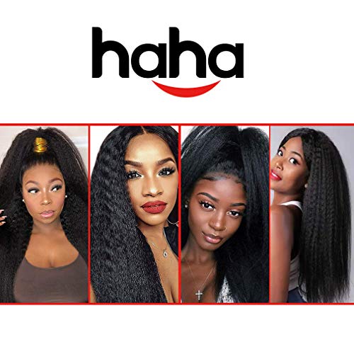 Haha-Yaki-Straight-Hair-3-Bundles-Brazilian-Kinky-Straight-Human-Hair-Bundles-10A-Yaki-Hair-Extensions-10-12-14-Inches-Natural-Black-Virgin-Hair-300-Gram