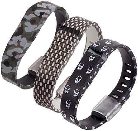 Fitbit Flex Wristband, Bixu Replacement Band for Fitbit Flex with Clasp Large Size and TPE Protective Cap (Skeleton)