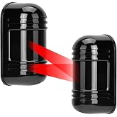 Dahszil Dual Laser Alarm Beam Sensor,300m Outdoor 60m Infrared Detector | 6.7"x3.1" Wireless Outdoor Weather Resistant Motion Sensor Laser Receiver