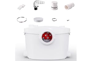 SIMPLE PROJECT 600W Macerator Pump, Sewerage Macerator Pump for Basement System, Macerating Toilet Pump with 4 Water lnlets Connectable Sink, Shower Room, Laundry