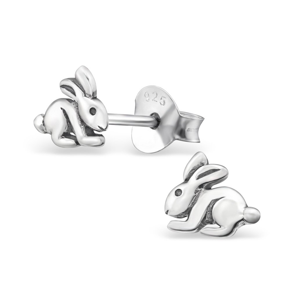 925 Sterling Silver Rabbit Stud Earrings for Women & Girls – Gift-Ready Jewellery by The Rose & Silver Company