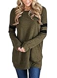 Dokotoo Womens Lightweight Color Block Long Sleeve Sweatshirt Tunic Tops