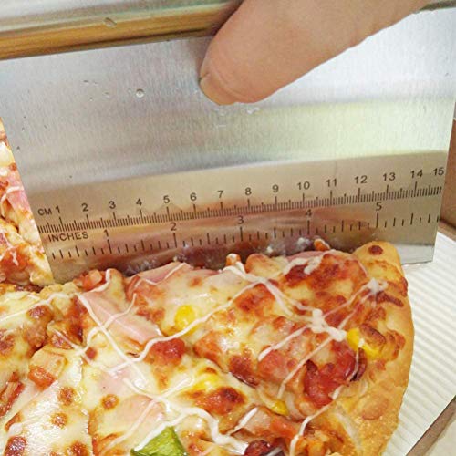 Yuciya Deegschraper, RVS gebak schraper Cutter met meetschaal Cake Pizza Cutter Gebak Brood Chopper Bakgereedschap - Afbeelding 5
