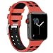 Red Sport Edition Band for Apple Watch 42mm,Soft Silicone Sport Strap Replacement Bands with Classic Square Stainless Steel Dual Buckles for iWatch Apple Watch Series 3/2/1
