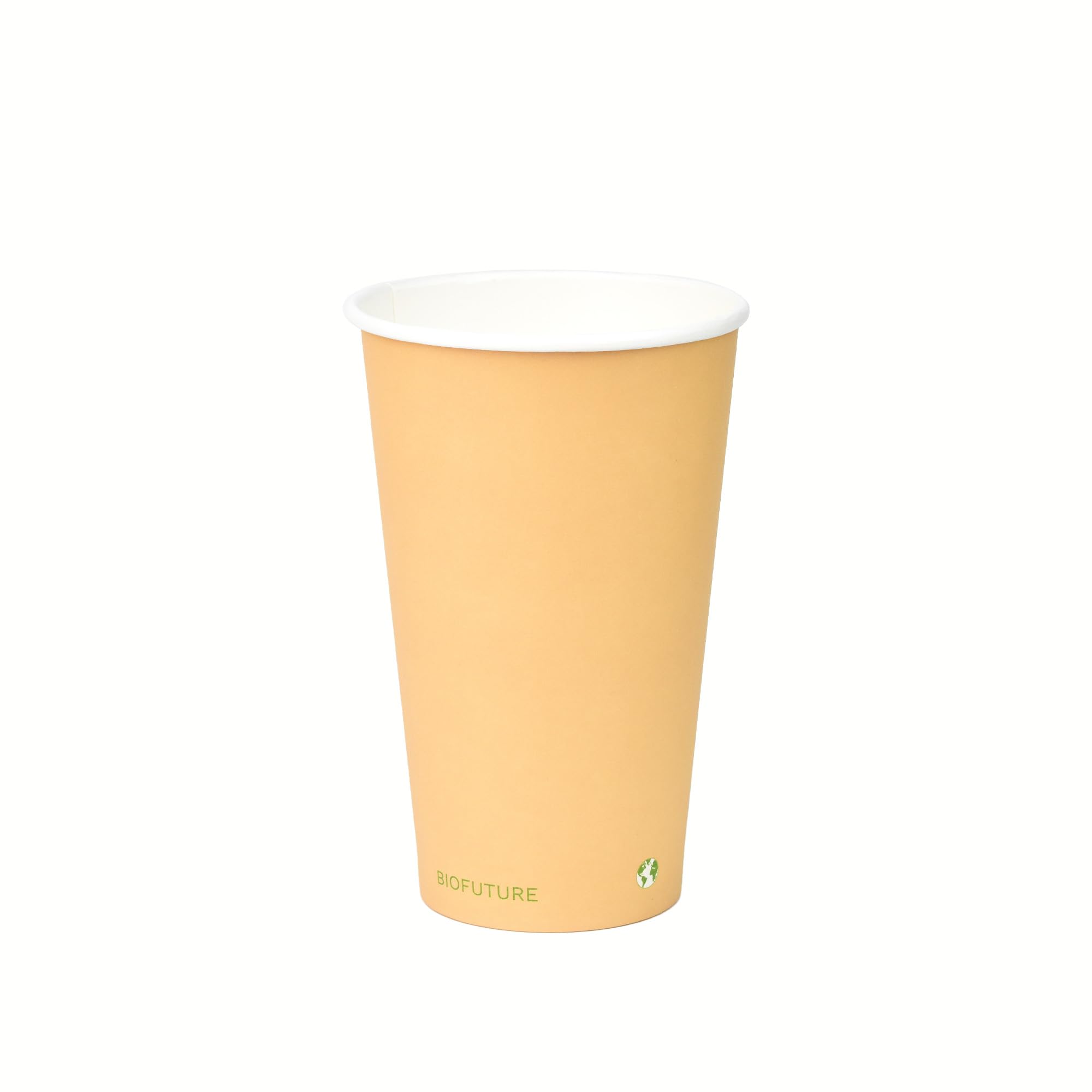 BIOFUTURE Disposable Paper Cups – 100% Compostable & Biodegradable 16 Ounce Party Cups for Weddings, Birthdays & Events, Sustainable Cold Drink Party Supplies – 50 Pack, Sand, 16oz