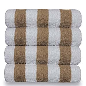 Amazon.com: PH 4 Piece Tan Cabana Striped 30 X 60 Inches ...