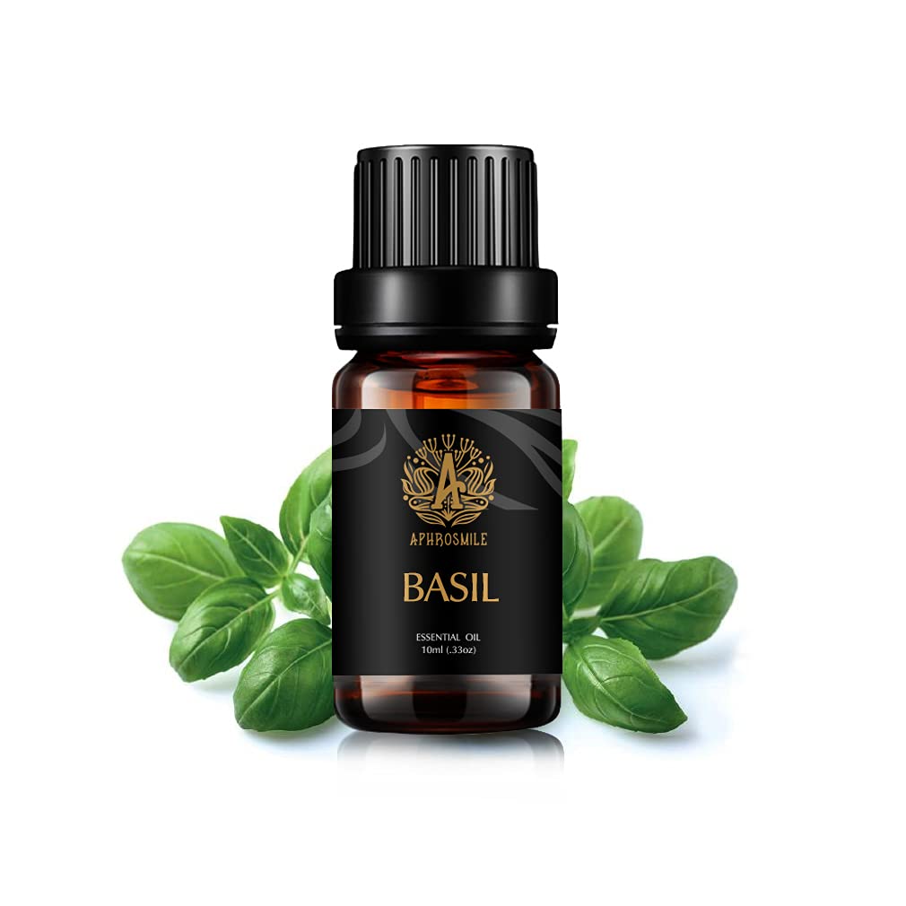 Basil Aromatherapy Essential Oil, 100% Pure Basil Scent Essential Oil for Diffusers, Humidifier, Therapeutic Grade Aromatherapy Basil Scent Essential Oil Fragrance for Massage Home 0.33oz-10ml