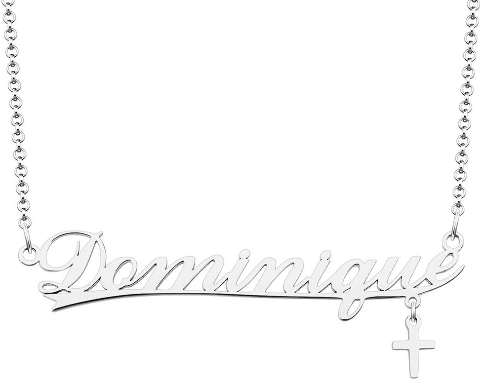 Sterling Silver Cross Name Necklace Pendant Gift