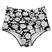 PZZ Plus Size High Waisted Swimsuit Flouncing Retro Flower Printed Beachwear Two Pieces Bathing suits Bikini Set