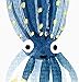 Squid Octopus Art Print Colorful Fish Ocean Sea Life Inspiration Watercolor Wall Art Cute Serene Underwater Landscape Wall Decor Marine Tropical Theme Child's Room Home Decor 8 x 10 Inch