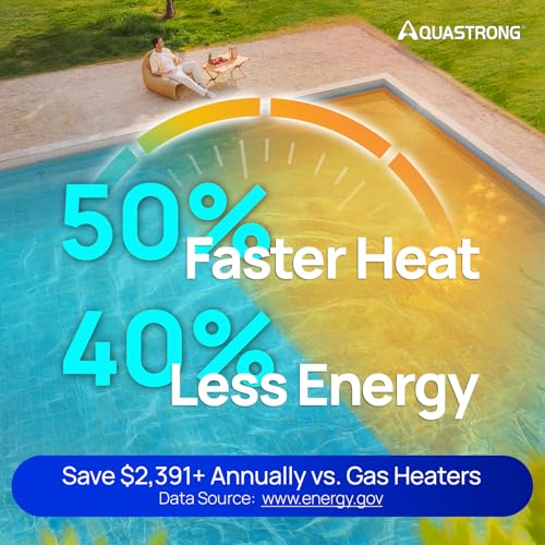 AQUASTRONG Inverter Swimming Pool Heat Pump,Pool Heater for Above Ground and Inground Heating Smart WiFi Control and Cooling Pool Heater Pools Up to, 21000 Gallons