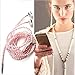 Cuitan In Ear Earphone For Apple For Android, 3.5mm Stereo Women Pearl Necklace Wired Headphone Headset Earbuds Earphones for iPhone iPad iPod Samsung Nokia LG Sony Huawei HTC MP3 Players etc - Pink