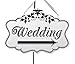 Lillian Rose Black and White Wedding Arrow Directional Sign, Multi