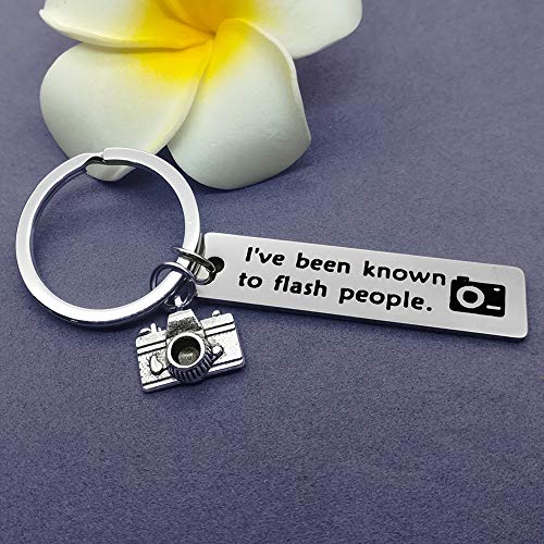 Photographer Inspirational Keychains Camera Charm Gift Wanderlust Gift for Photographer Lover Keyring - I've been known to flash people. I Love Photography