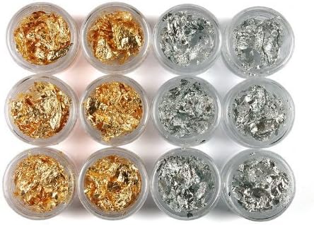HongNuo 1 BOX 12 gold silver foil paillette nail art DIY Ongles by Hongnuo