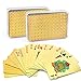 LotFancy 24K Gold Foil Playing Cards, 2 Decks of Cards with Boxes, Waterproof, Plastic, Mosaic Backing, Bridge Size Standard Index, for Table Cards Games, Magic Props
