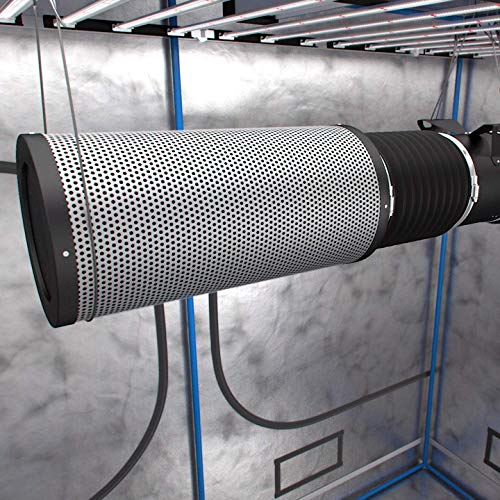 TerraBloom Carbon Filter 8" x 24", 46mm Thick Charcoal Bed, Airflow up