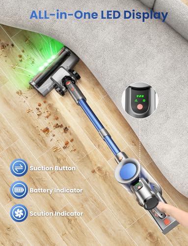 Dzaki Cordless Stick Vacuum Cleaner, 650W 55KPa Brushless Motor, 60-Min Runtime, Detachable photo 11