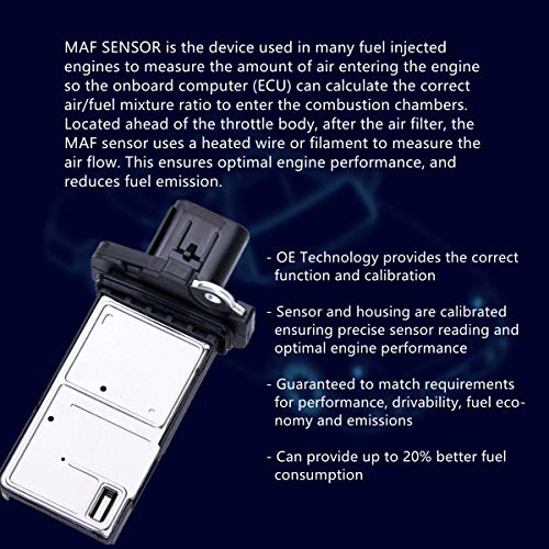 JOJOY LUX 7-50031 Direct Replacement Mass Air Flow Sensor Meter MAF 3L3A-12B579BA AF10140 for for Ford Lincoln Madza Mercury and More - Thumbnail 5