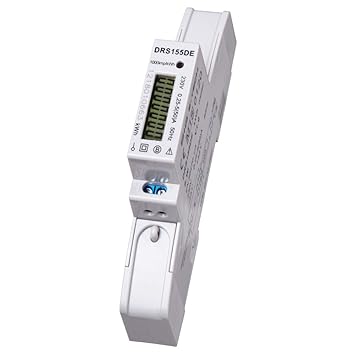 B+G E-Tech DRS155DE - LCD digitaler Wechselstromzähler Stromzähler MID GEEICHT/BEGLAUBIGT 5(50) A mit S0 für DIN Hutschiene