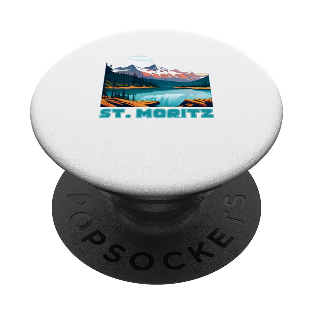 St. Moritz Souvenir Apparel - Retro Vintage St. Moritz PopSockets Swappable PopGrip