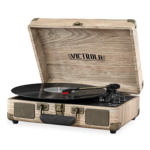 Victrola Bluetooth Suitcase Record Player with 3-Speed Turntable, Farmhouse Oatmeal
