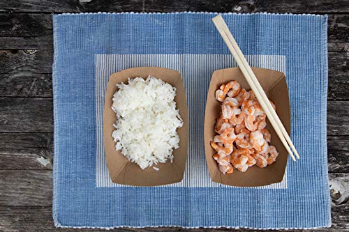 Brown Kraft Paper Food Tray, Capacity of 2.5lb, Eco-Friendly Kraft Food Trays USA Made, FDA Approved Recyclable & Biodegradable, Convenient for All Event: Party, Camping, Carnival, BBQ... (250pc)
