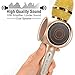 ESHISHANG Multi Magic Karaoke player Portable Wireless Bluetooth Microphone with Mic Speaker Condenser Fashion Home Mini Karaoke Player KTV Singing Record for Apple Samsung iPhone Smart Phone (Gold)