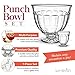 Glass Punch Bowl Set - 7 Piece Kit - Extra Large 2 Gallon Footed Bowl with Six 10.14oz Cups - Perfect Centerpiece for Party Buffets, Events, Receptions and Dinner Parties - Lux ‘n Lavish