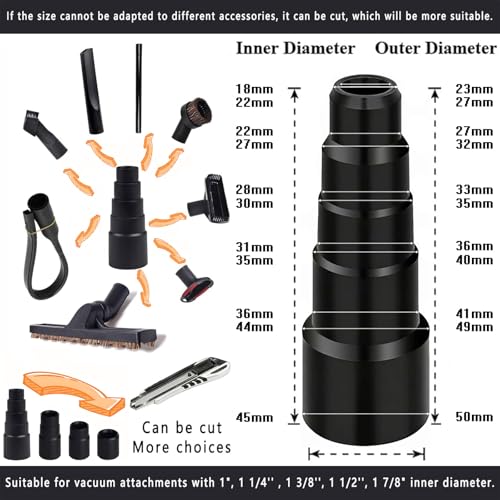 13Pcs Universal Vacuum Attachment Kit 1-1/4" Vacuum Hose Adapter Wet Dry Plastic photo 9