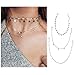 Wowanoo Choker Necklace Set Multilayer Layers Stars Chain Clavicle Necklace Jewelry for Women Threes