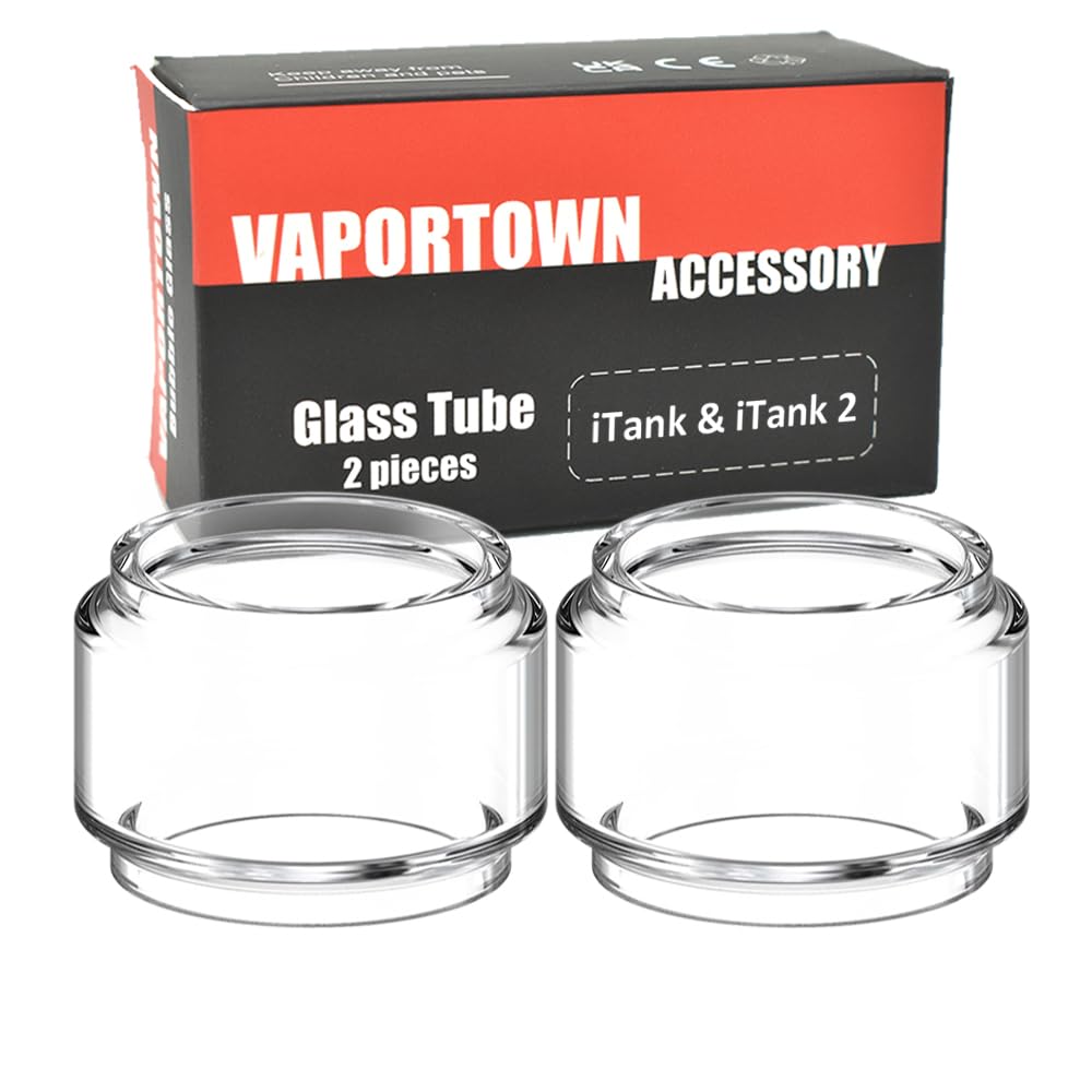 Vaportown 2X Spare Bubble Glass Tube for Vaporesso iTank & iTank 2 Transparent Fatboy Bulb Glass for Target 200 Target 100 Gen 200 Gen 80S Kit Tank