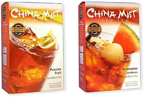 China Mist Tea 2-Pack Bundle - Passion Fruit Iced Black Tea & Watermelon with Marula Iced Black Tea