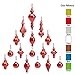 youseexmas Mouth Blown Glass Christmas Ornaments Pack of 17 Small Size (red)