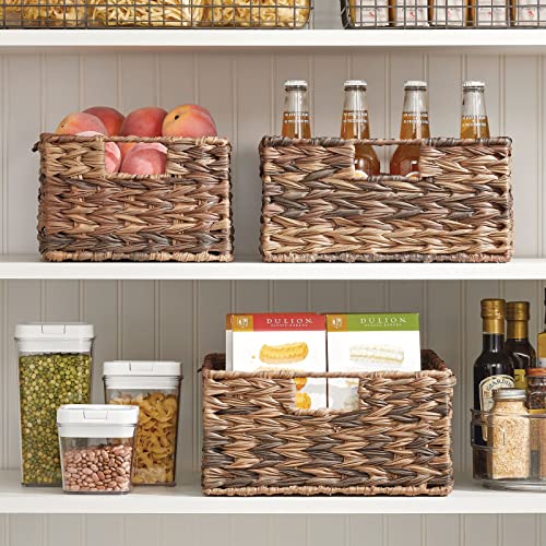 mDesign Woven Farmhouse Kitchen Pantry Food Storage Organizer Basket