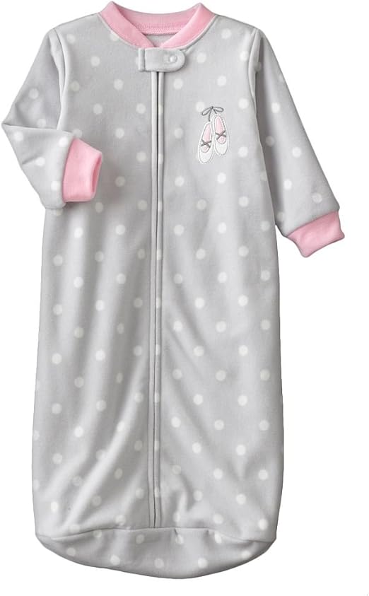 Carter's Baby Girls Long Sleeve Comfy Fleece "Polka Dot Ballet Slippers" Snuggleme