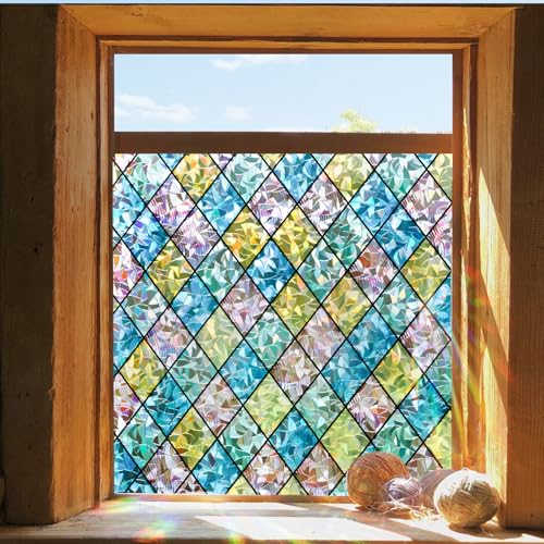 Coavas Stained Glass Window Film 35.4" x
