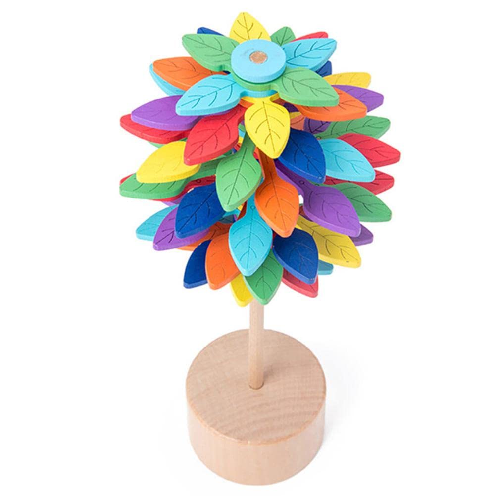 Tixiyu Wooden Stick Stress Relief Toy Rotating Lollipop Creative Art Toy for Children Helicone Stick Artifact